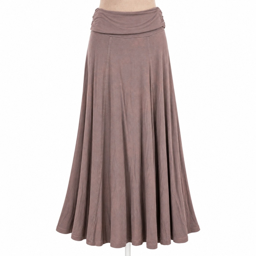 Y2K Gap Womens Fold Over Waist Maxi Skirt Size S Brown Fairy Grunge Lounge Flowy